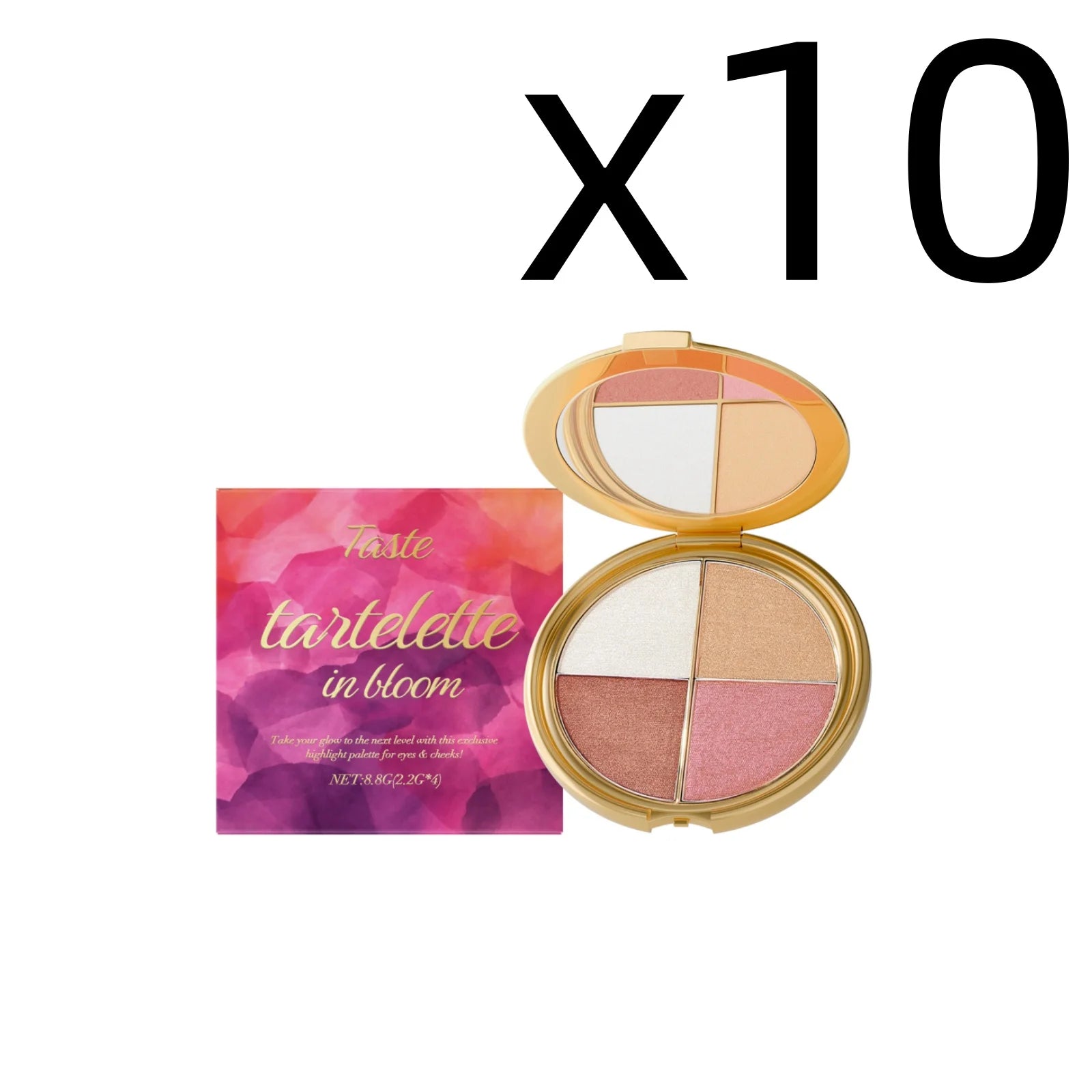 4-Color Highlight Powder Blush & Eye Shadow Palette | Natural Glow Eye Shadow Palette Zpaxo 8.8g Boxed X 10PCS