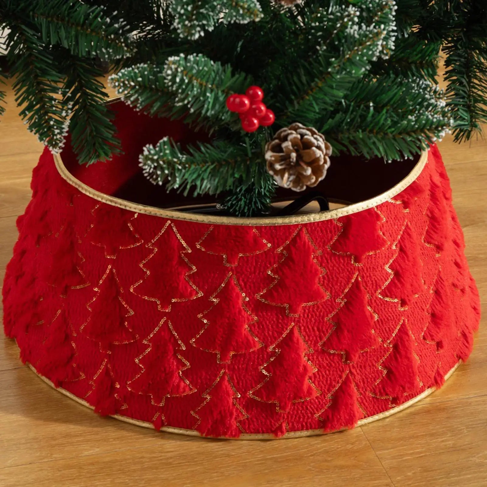 Tree Collar Plush Bohemian Protector Upper Diameter Christmas Stand