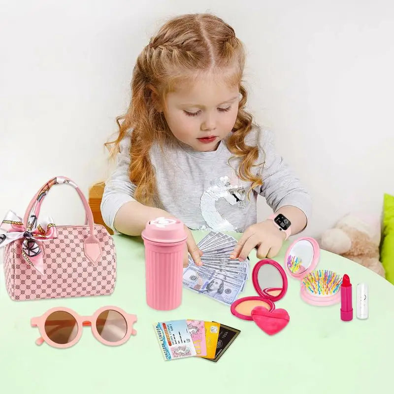 Kids Play Purse Pretend Play Toddler Purse Girls Princess Dress-Up Role Playing Games For Young Children Aged 3-6 Years Old Zpaxo