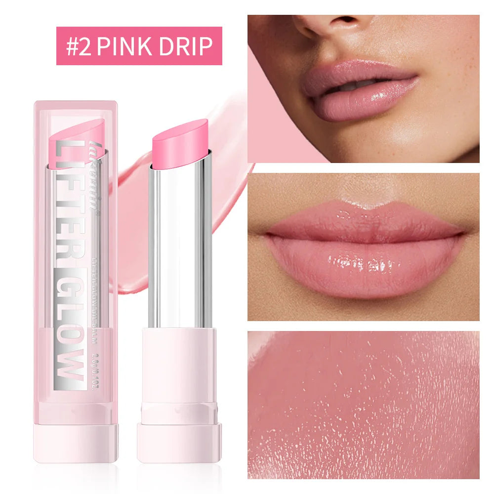 Lifter Glaze Oil Balm with Hyaluronic Acid and Hydrating Oil Blend Lip Balm with 24HRs of Smooth Moisturizing Shine Pink Makeup Zpaxo