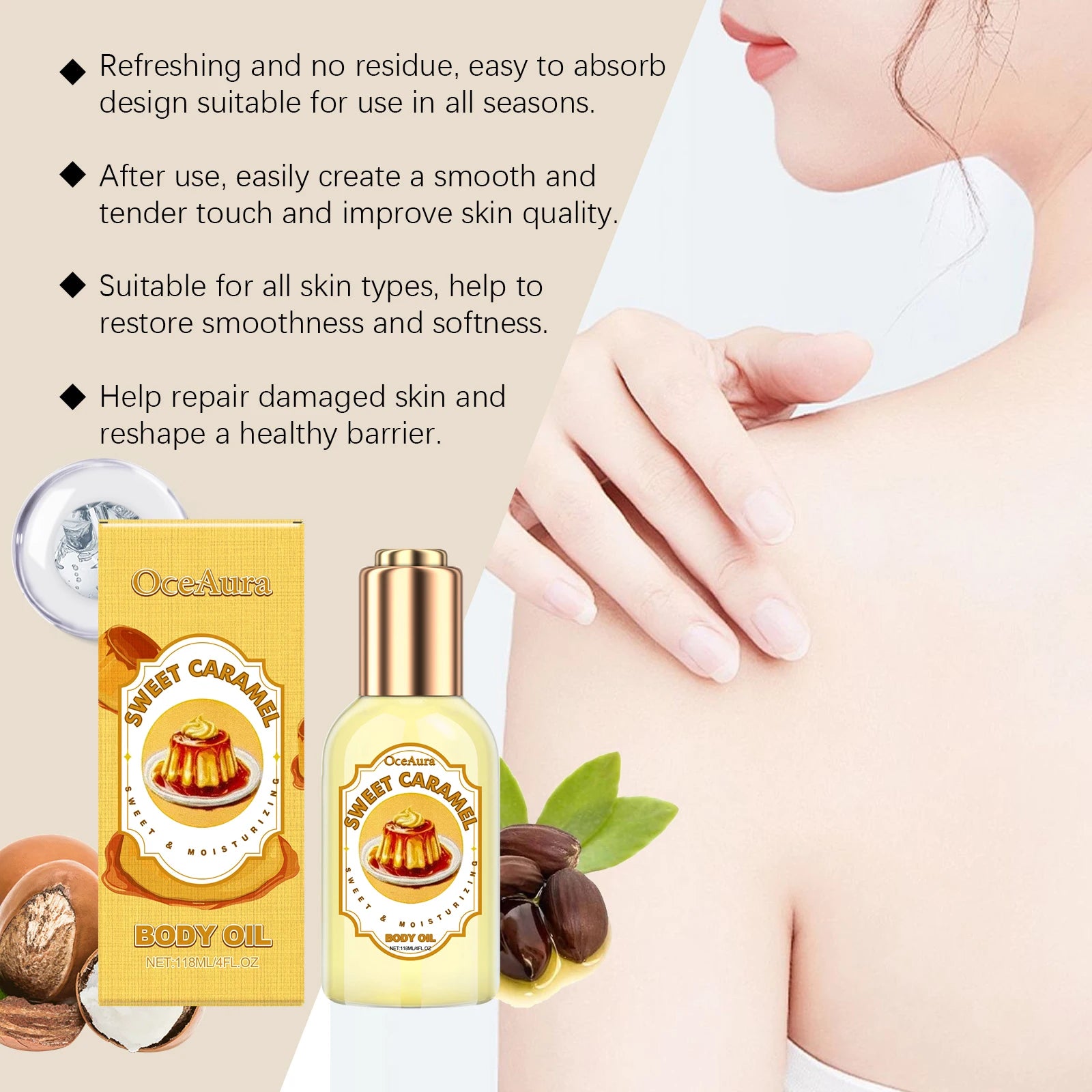 OceAura Strawberry Body Massage Oil – Moisturizing & Relaxing Body Massage Oil Zpaxo