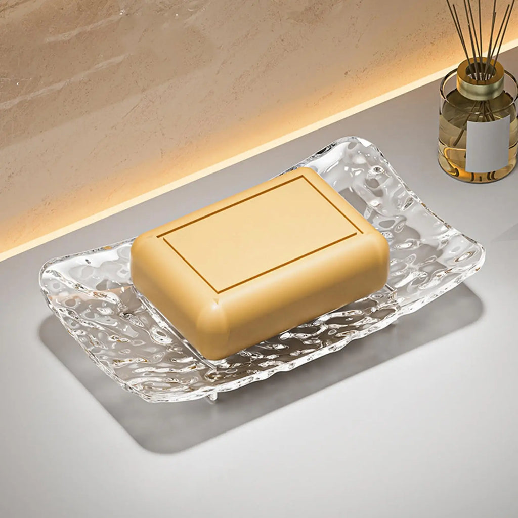 2-Pack Soap Dish with Drain Holes & Non-Slip Base | Clear PET Soap Dish Set Zpaxo
