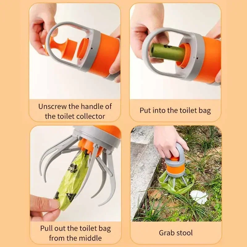 Zero-Contact Dog Waste Picker & Bag Dispenser Set
