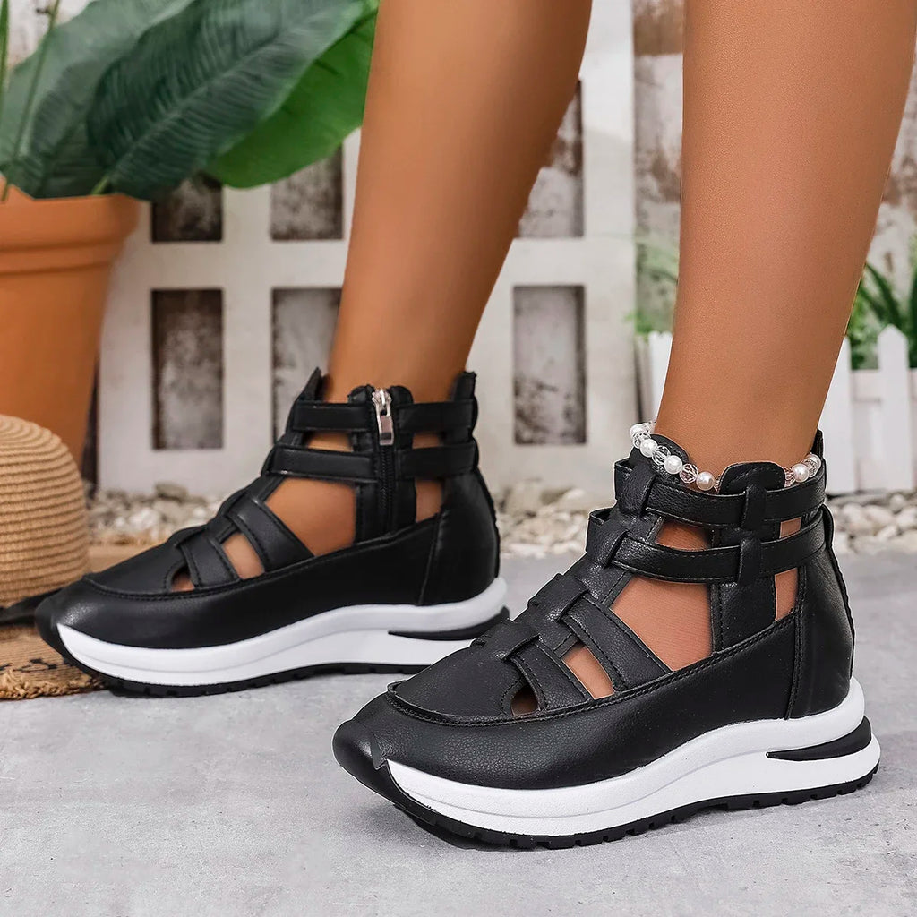 Women Sandals New Closed Toe Office and Career Summer Solid Wedge Shoes for Women New High Quality Buckle Strap Sandals Women Zpaxo