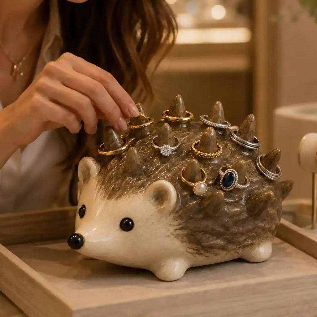 Ring Holder Display Hedgehog Shape Jewelry Storage Stand Home Bedroom
