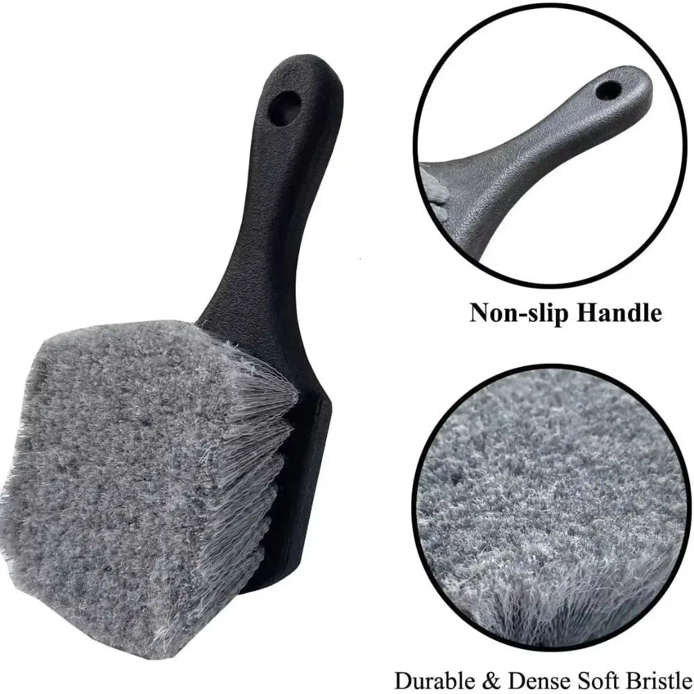 Soft Bristle Car Tire Brush Heavy Duty Short Handle Wash Durable Zpaxo