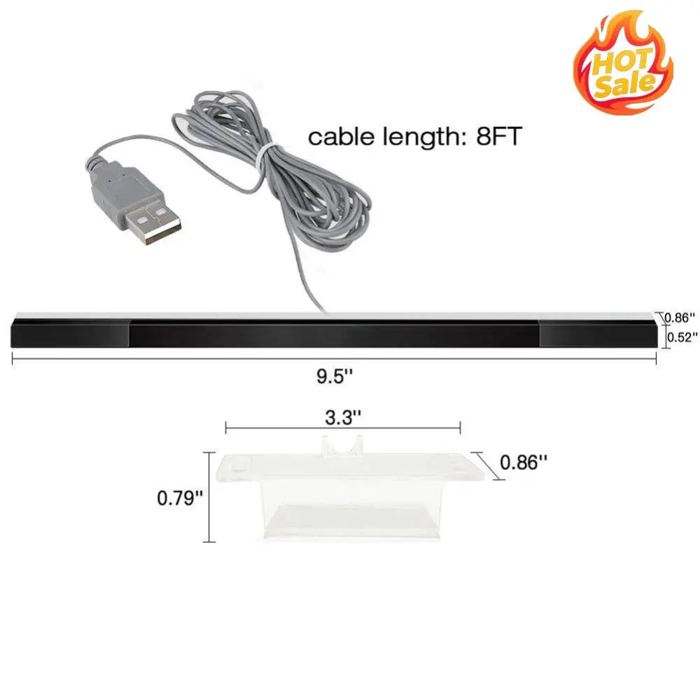 Infrared TV Ray Wired Remote Sensor Bar Game Console Accessories for Wii/Wii U Zpaxo