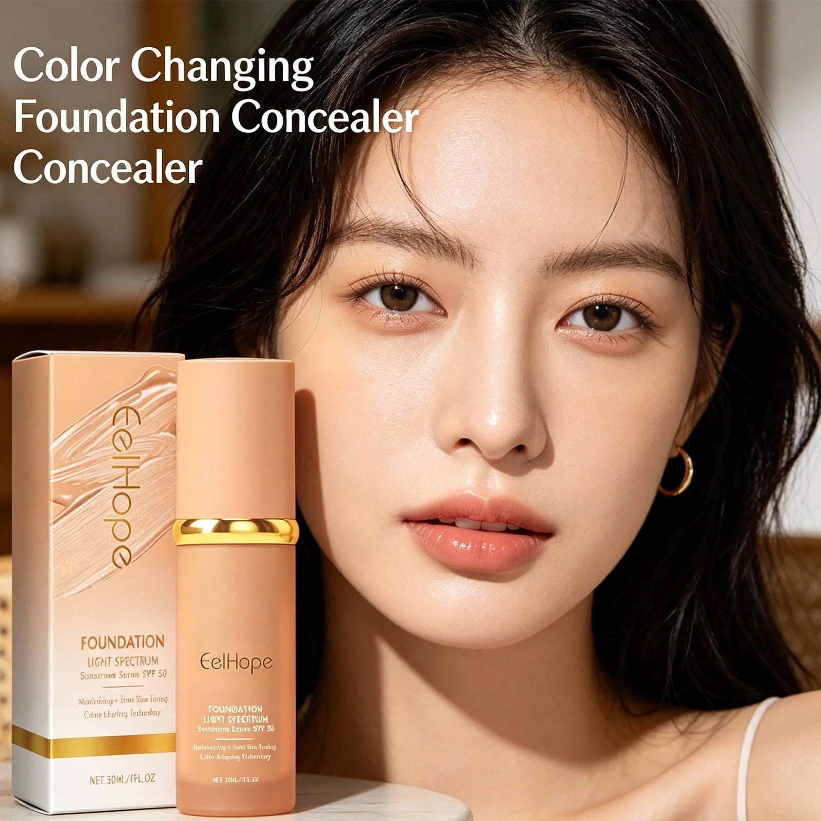 Color Changing Foundation Natural Lightweight Concealer Hydrating Brightening Long Lasting Moisturizing Full Coverage Even Skin Zpaxo