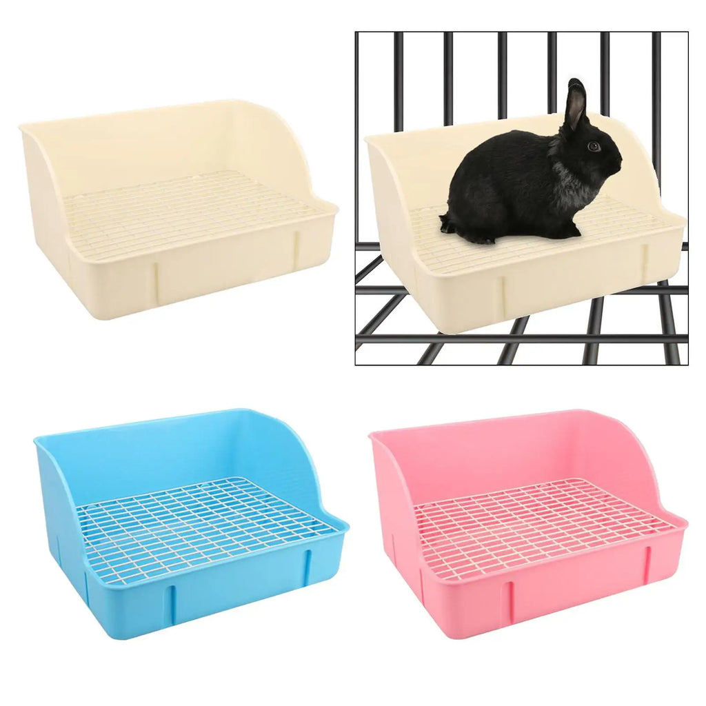 Rabbit Litter Box for Cage Bedpan Small Animals Litter Tray Potty Trainer for Guinea Pigs Bunny Chinchillas Ferrets Rats Zpaxo