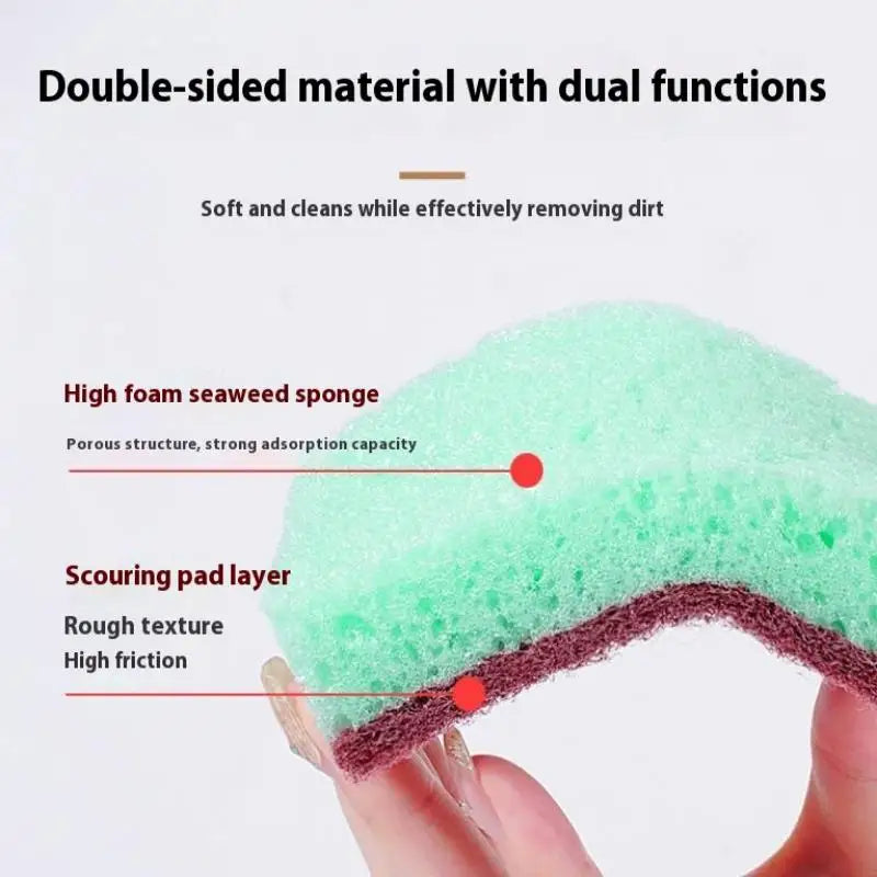 5PCS/10PCS Kitchen Stain Removal Sponge Clean Cotton Dishwashing Sponge Wipes Bathroom Cleaning Utensils High Density Sponge Zpaxo