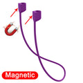 Magnetic Wireless Anti-Lost Silicone Earphone String For Apple AirPods Pro 3 2 1 Huawei Wireless Bluetooth Headphone Neck Strap Zpaxo B-Purple