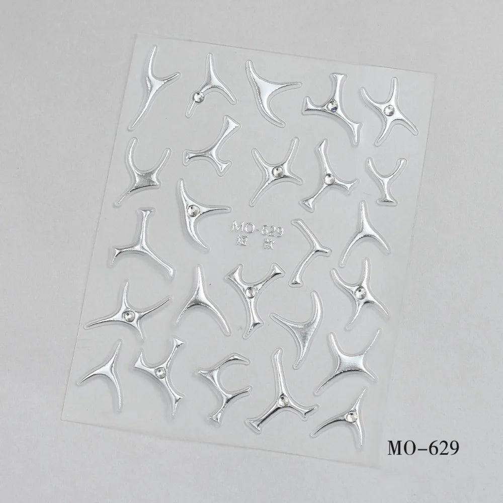 Luxury Nail Art Stickers Metallic Texture Gothic Impression Self Zpaxo Style 5