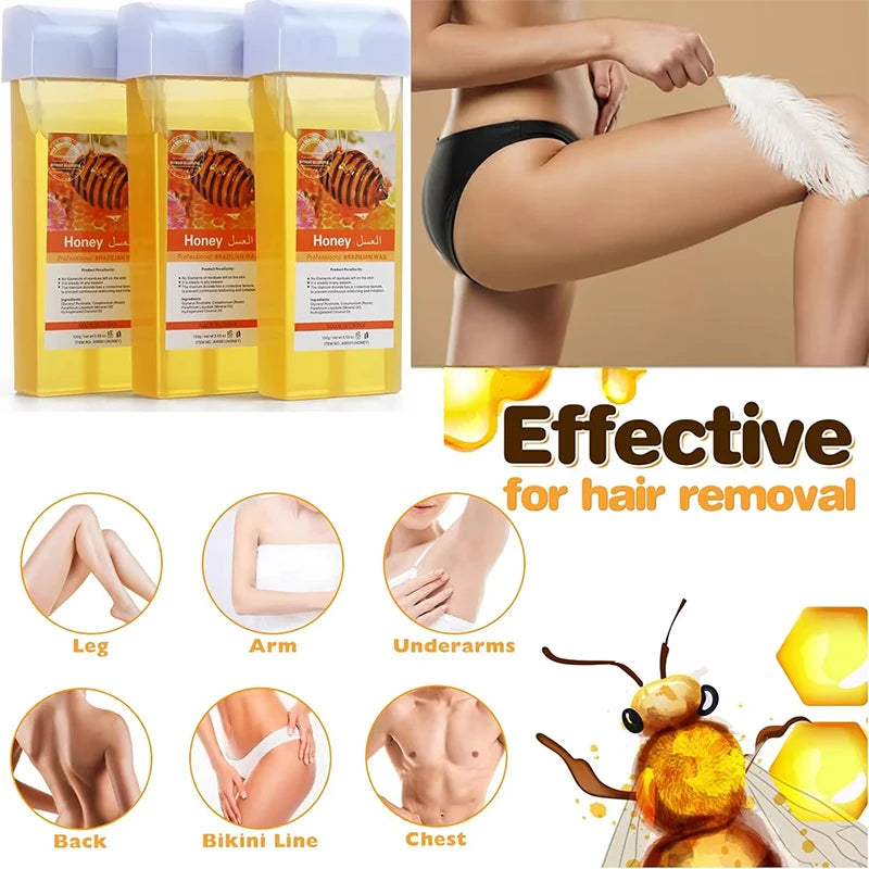 2026 New Hair Removal Wax Refill Soft Wax Roller for Roll-On Depilatory Body Hair Removal Tool 1/3/6Pcs Options Zpaxo