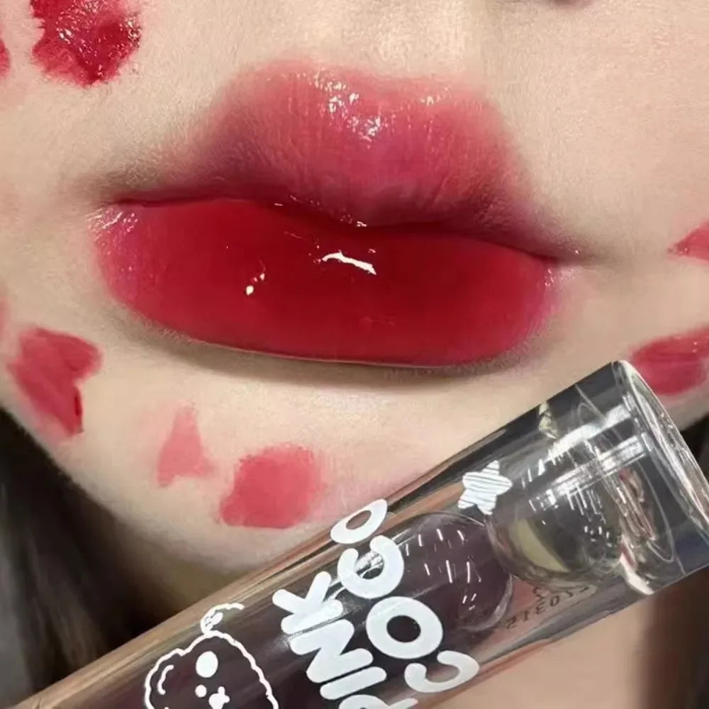 Dark Red Brown Mirror Lip Glaze Water Light Moisturizing Non-fading Zpaxo