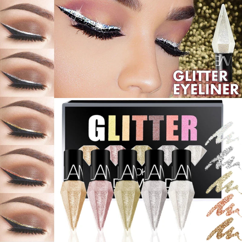 Diamond Liquid Eyeliner Professional Shiny Cosmetics Women Silver