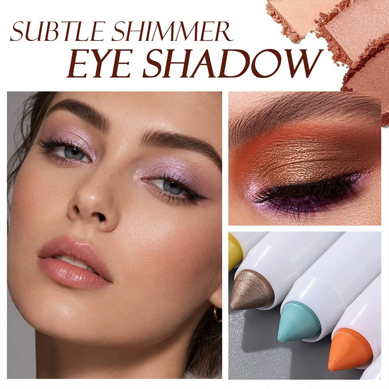 17 Colors Pearly Matte Eyeshadow Stick Crayon Makeup Smudge-Proof & Waterproof High Pigmented Shimmer Eyeshadow Eyeliner Pencil Zpaxo