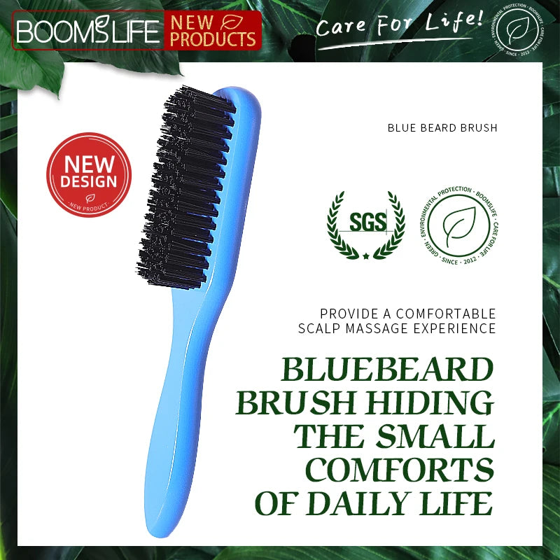 Custom Men Shaving Brush Hard Nylon Bristle Wood Beard Brush Grooming Beard Wood Comb Beard Wooden Handle Men Beard Comb Zpaxo