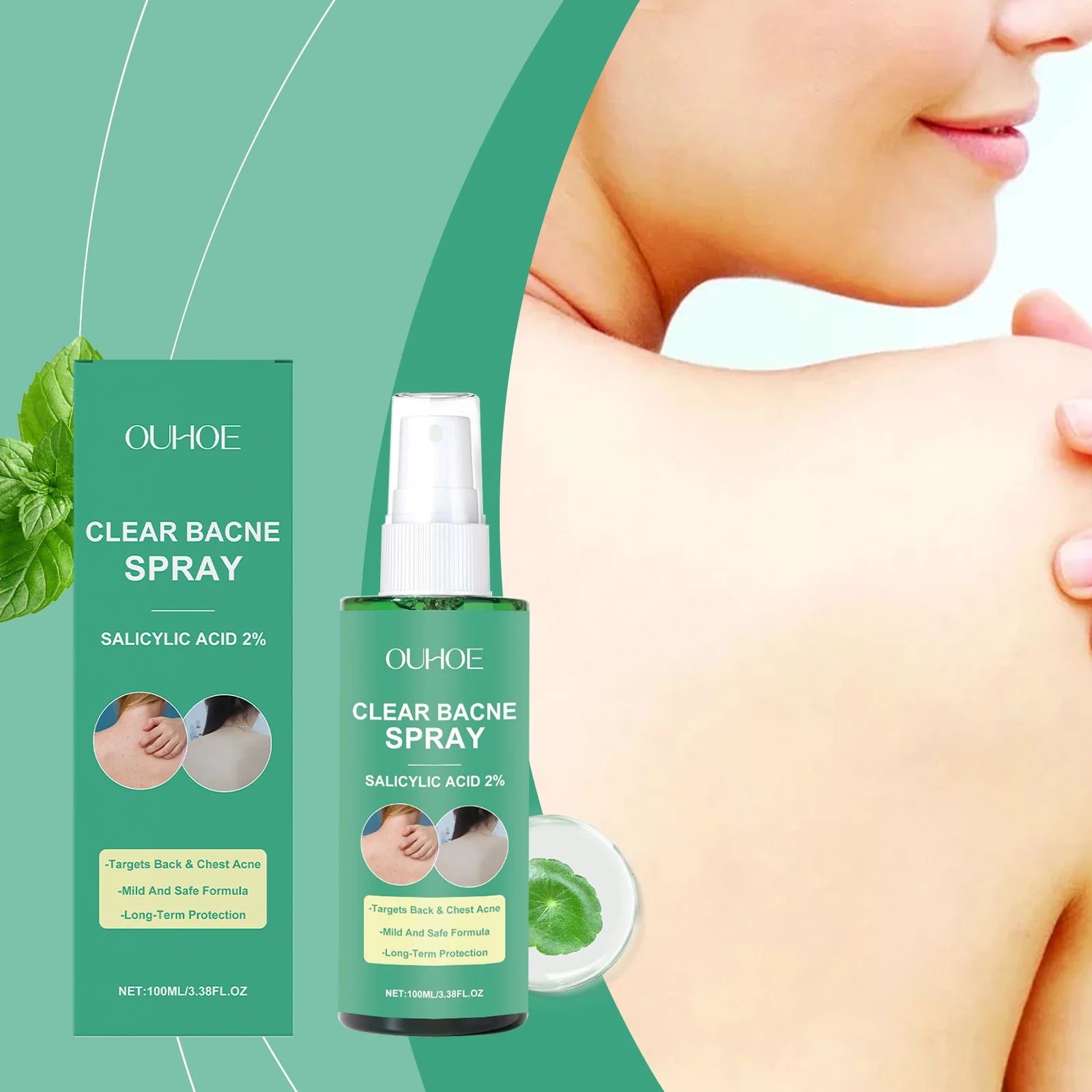 Back Acne Treatment Spray Anti Marks Spot Moisturizing Repairing Soothe Oil Control Shoulder Breast Body Pimples Remover Spray Zpaxo