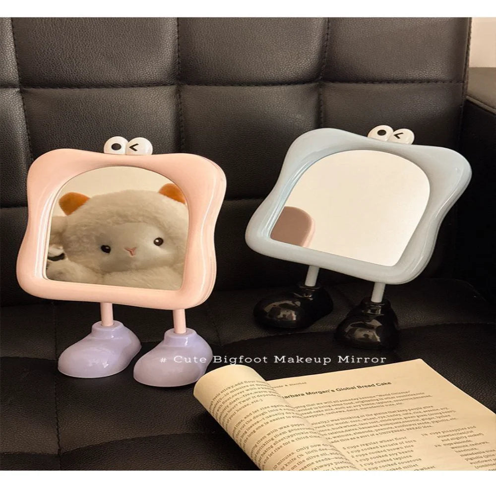 Cartoon Big Foot Vanity Mirror – Kawaii Desktop Standing Mirror