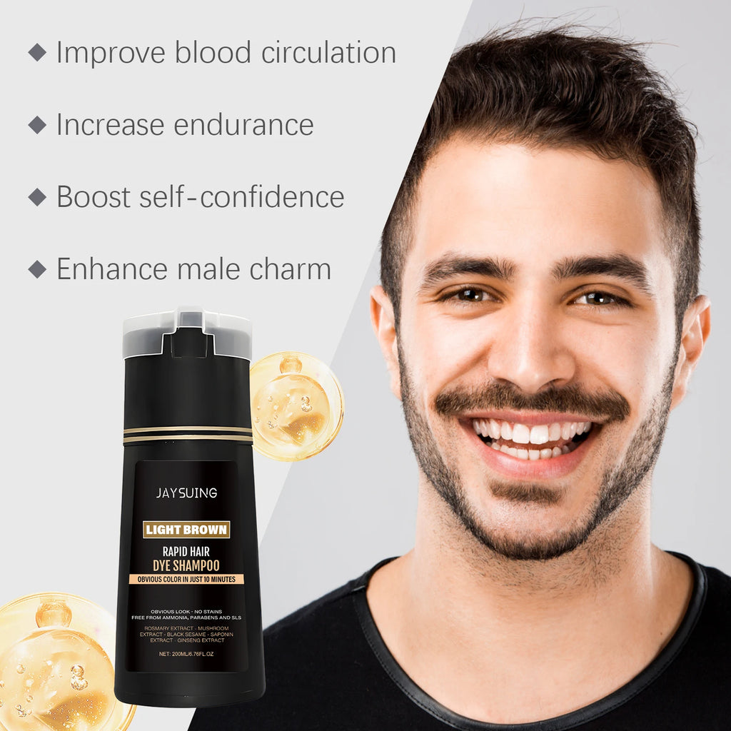 Jaysuing 3-in-1 Men Hair Dye Shampoo – Gray Hair Coverage Hair Dye Shampoo Zpaxo