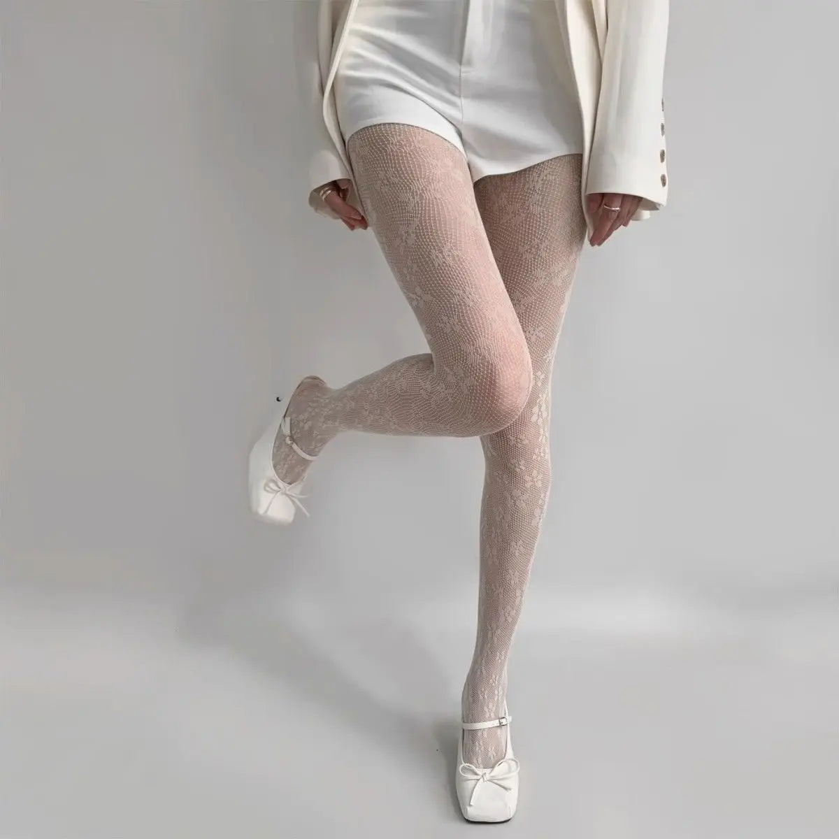 Sexy Hollowed Lace Mesh Stockings Bottom Pantyhose Lolita Retro