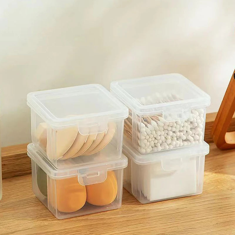 Dust-proof Cotton Swab Storage Box Transparent Beauty Egg Cosmetic Pads Box Cosmetic Sponge Box Bathroom Organizer Case Zpaxo