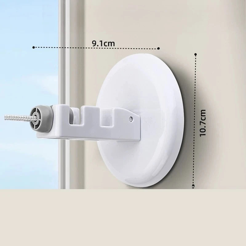 Suction cup clothesline indoor non perforated clothesline rack bathroom balcony retractable bathroom household clothesline Zpaxo WHITE 5M