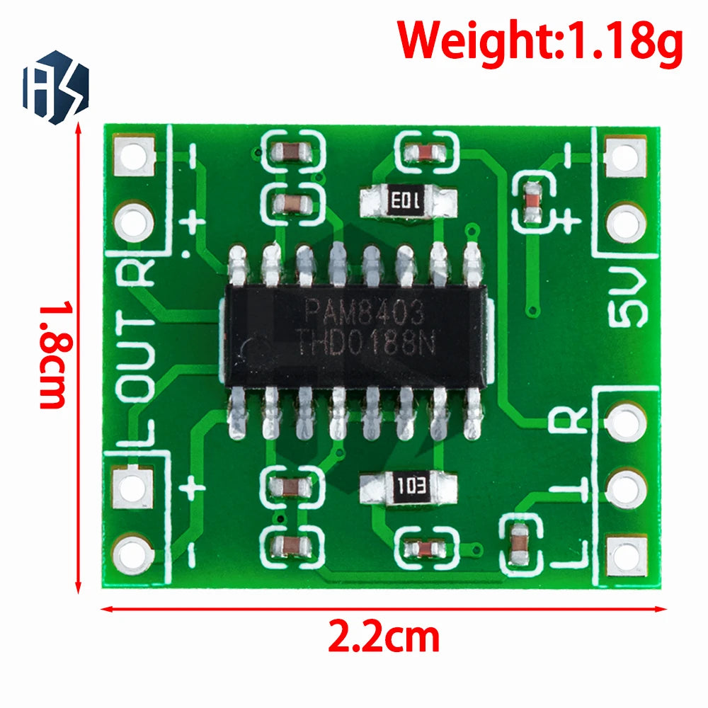 PAM8403 Mini Digital Amplifier Board 2 3W Class D Efficient 5 5V USB Zpaxo
