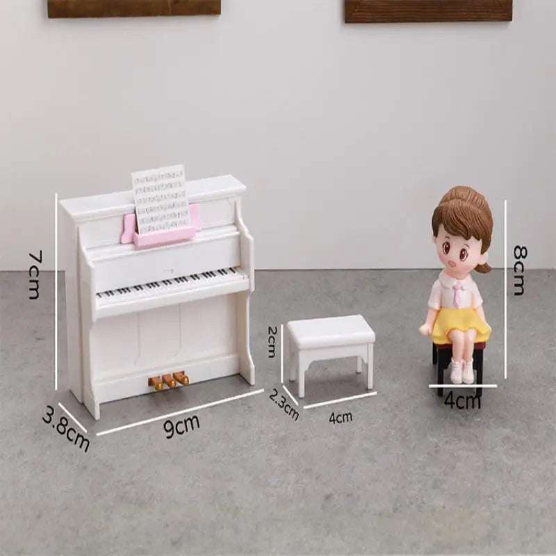 Dollhouse Playhouse Scene Accessory Simulated Mini Piano Musical Zpaxo