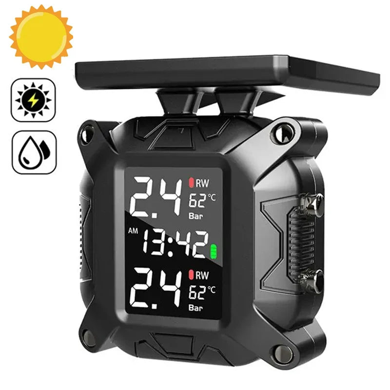 Solar Motorcycle TPMS – Tire Pressure & Temperature Monitor