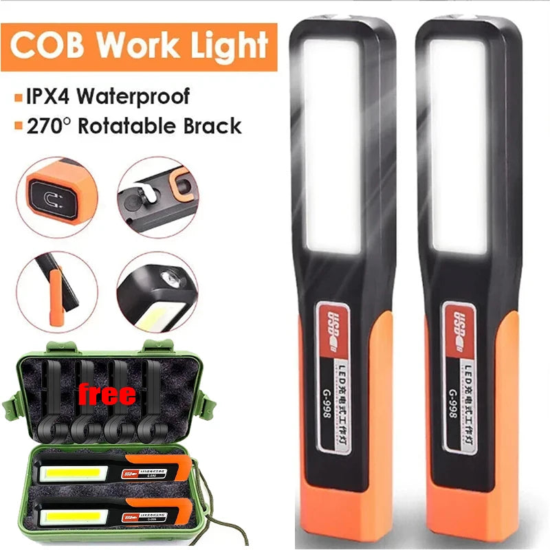 KDULIT Rechargeable COB LED Work Light – Magnetic & Hook