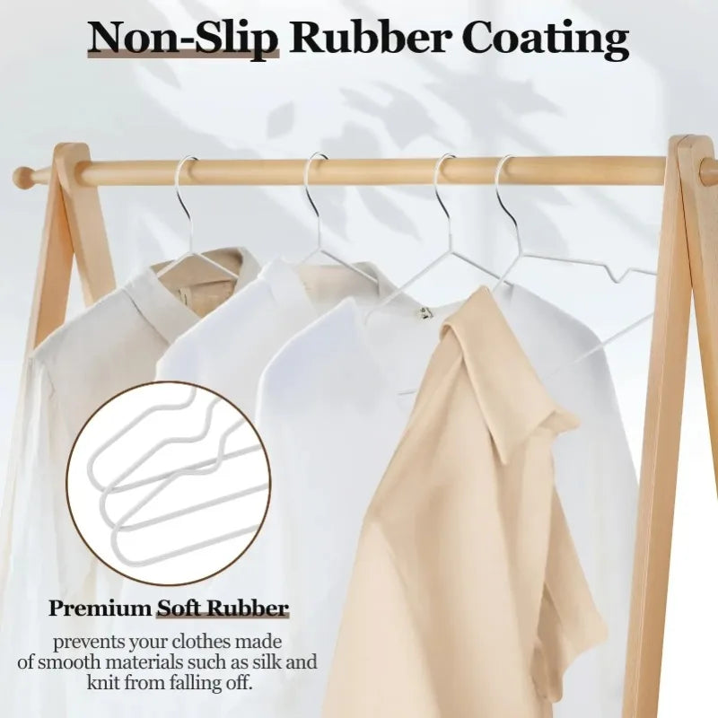 Non-Slip Coated Metal Suit Coat Hangers Heavy Duty Clothes Hangers Metal Shirt Jacket Hanger with Round Notches for Dress Zpaxo