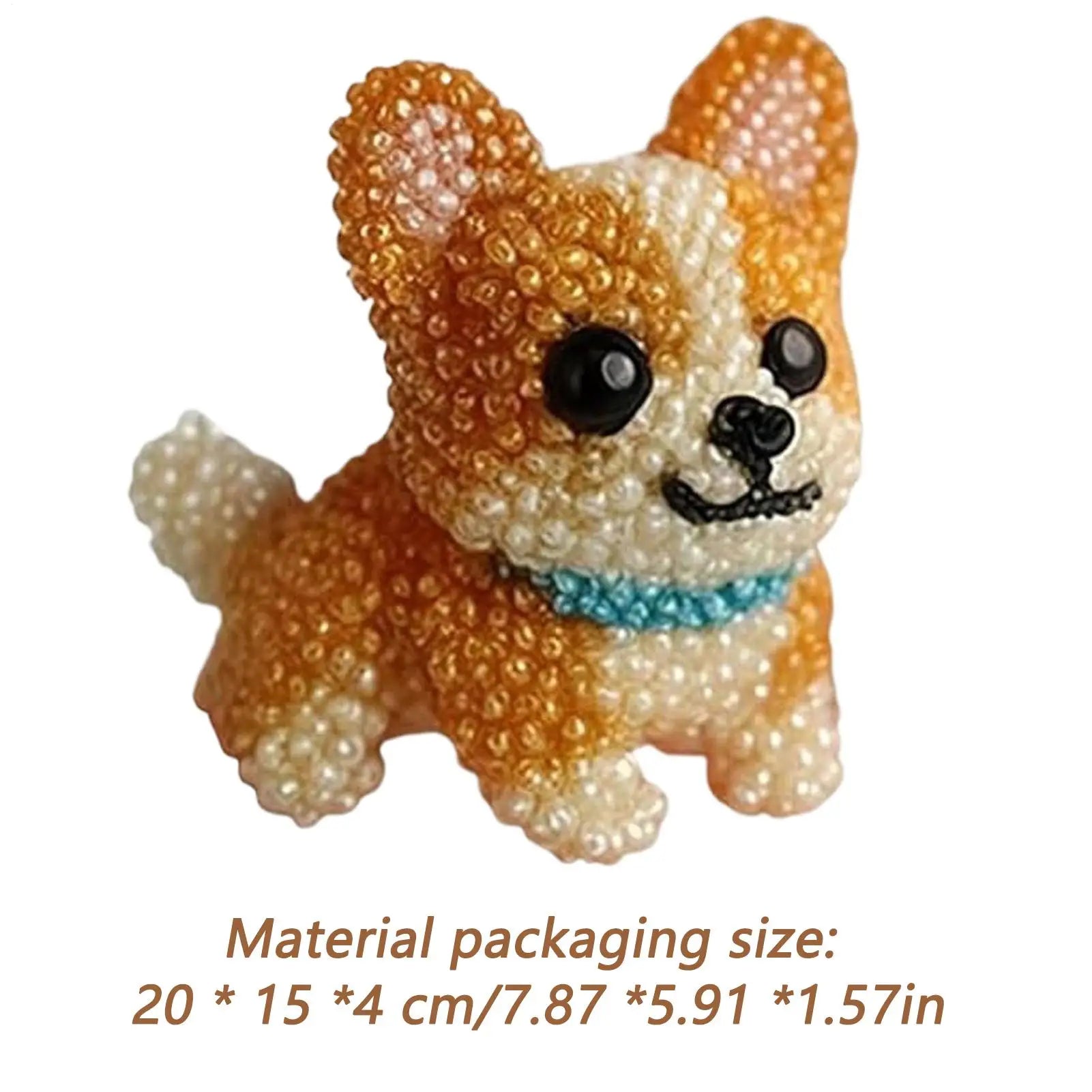 Bead Embroidery Three-dimensional Dog Animal Ornament Making Sewing