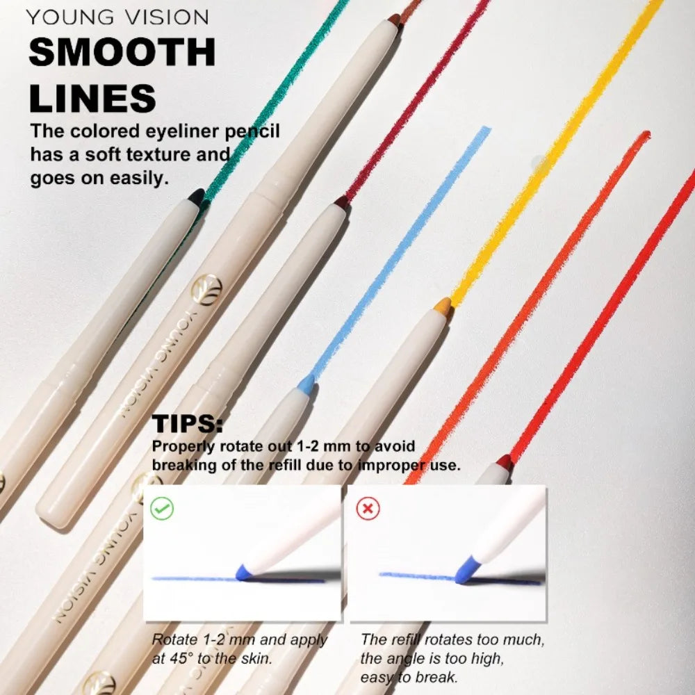 Anti-Smudge Colorful Eyeliner Pen Matte & Shimmer Finish Long-Lasting Waterproof Gel Liner for Eyes & Eyeshadow Eyes Makeup Zpaxo