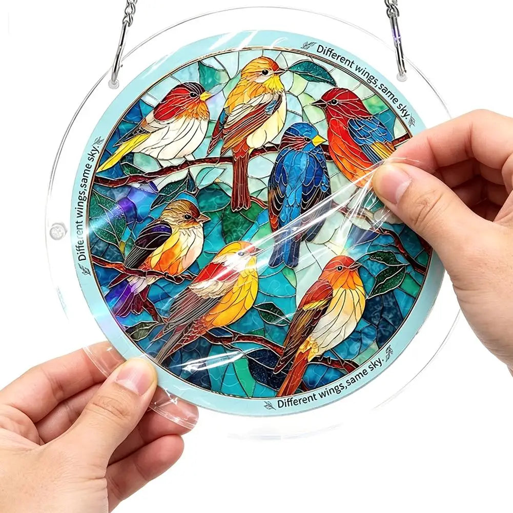 Acrylic Puzzle Suncatcher, Colorful Sun Catchers Suncatcher DIY Window Hanging Home Decor, Birthday Gift for Women Men Wife Mom Zpaxo