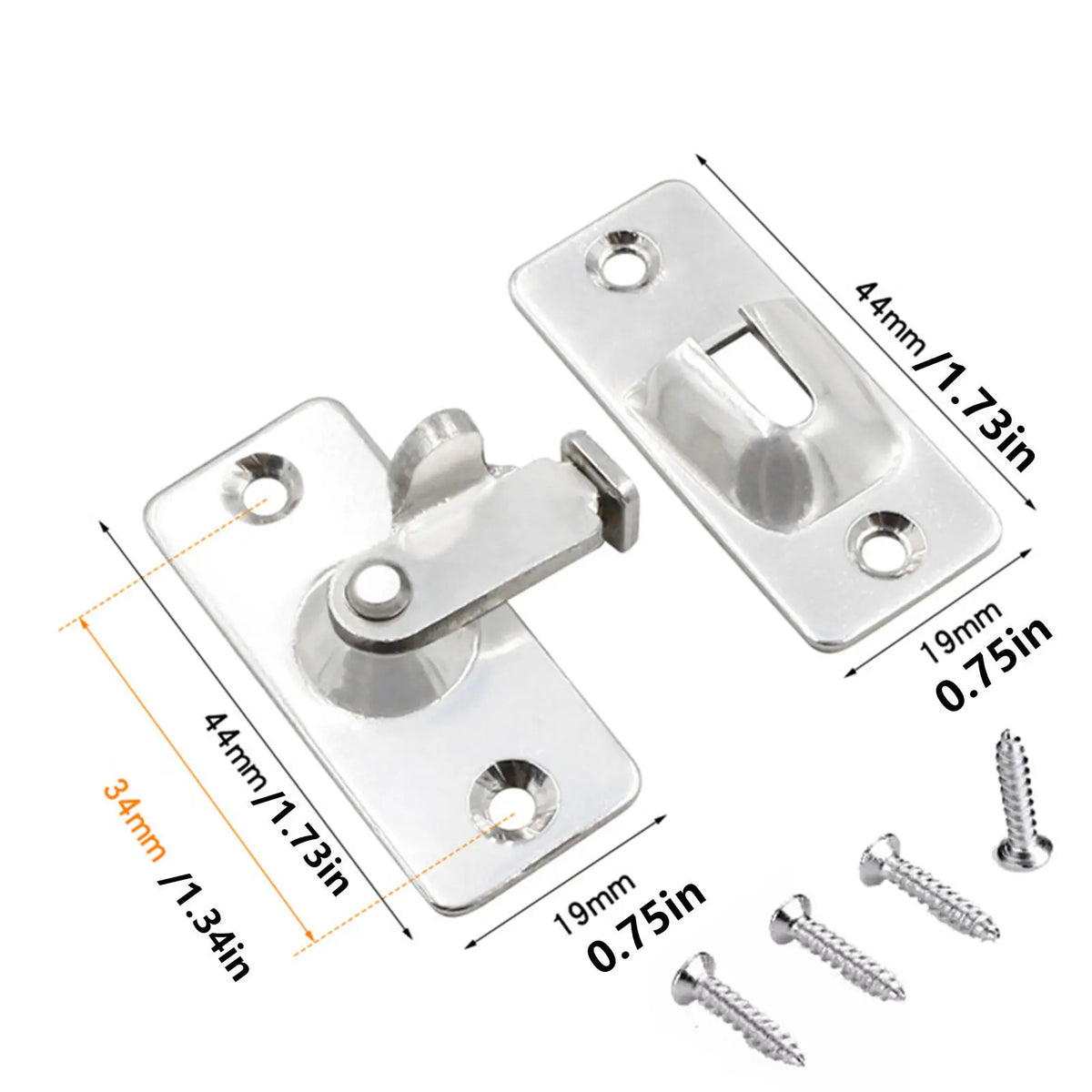 Door Latch Doors Lock Screws 90 Degree Right Angle Buckle Hasp Zpaxo Silver