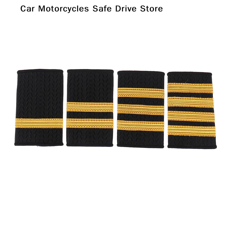 CM1 Pair Epaulettes Professional Uniform Epaulets Gold Stripe