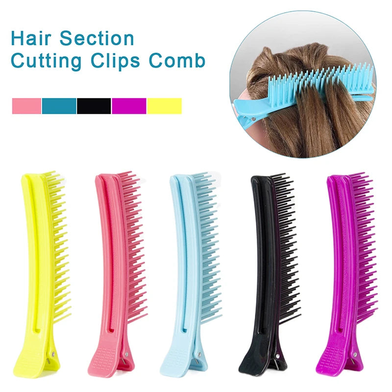 Professional Hair Grip Clamps Salon Hair Section Cutting Clips Comb Barber Dyeing Perm Hair Pins Home DIY Barrette Hair Styling Zpaxo