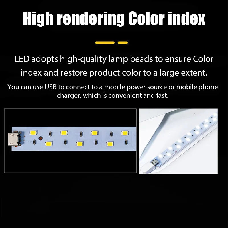 Folding Photo Studio Booth Softbox Small LED Lights Portable Light