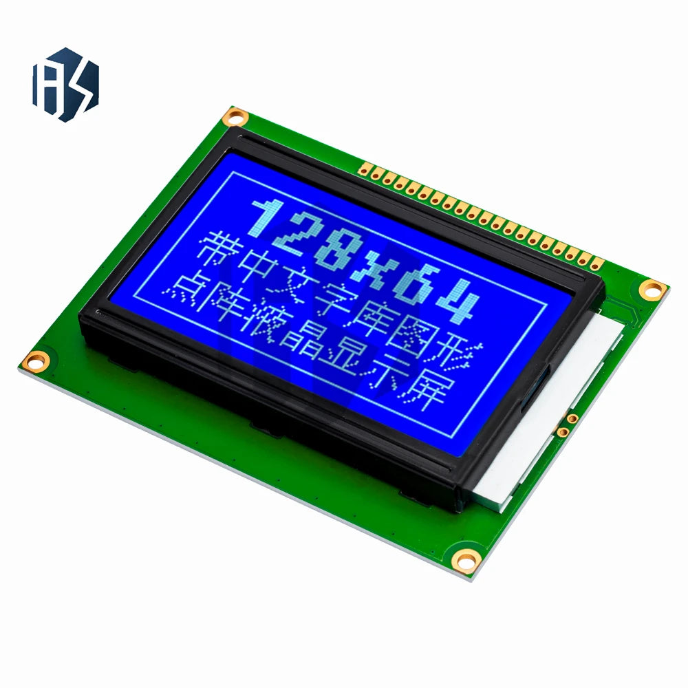 128 64 DOTS LCD Module 5V Blue Screen 12864 Backlight ST7920 Parallel Zpaxo
