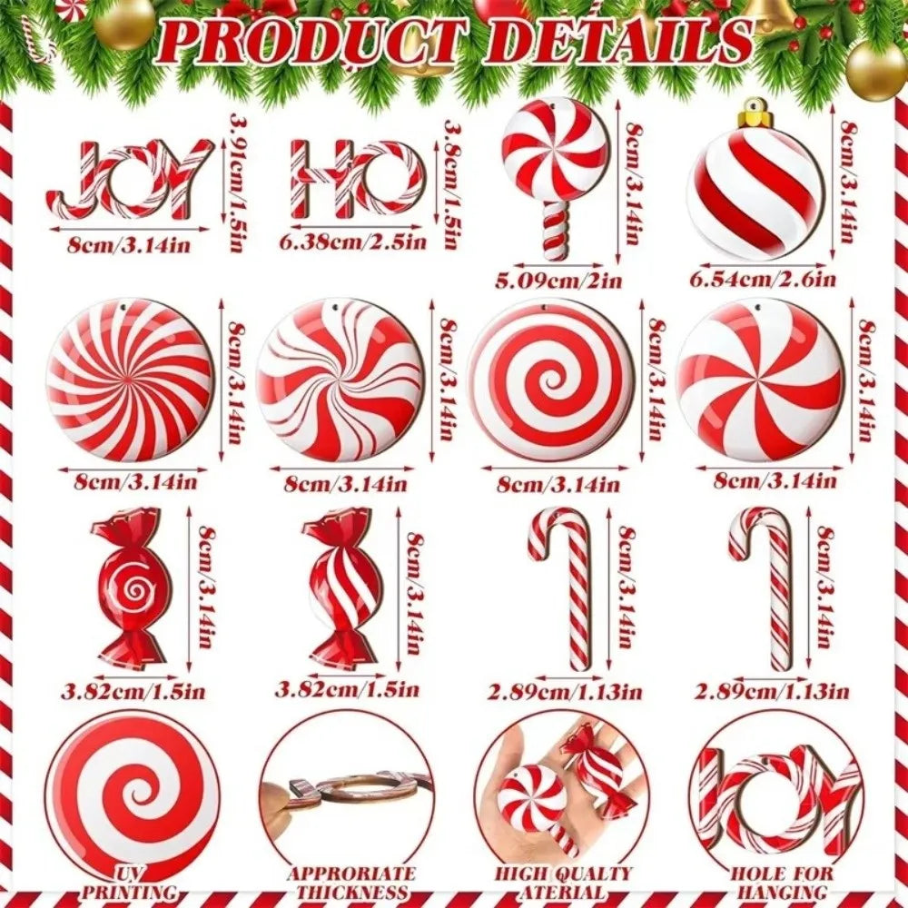 Wooden Candy Cane Christmas Ornaments – 12/24-Pack DIY Decor Christmas Ornaments Zpaxo