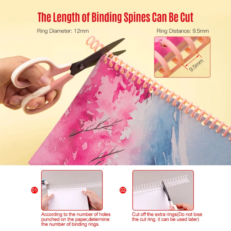 30-Hole Plastic Binder Spine – Cuttable DIY Notebook Binding