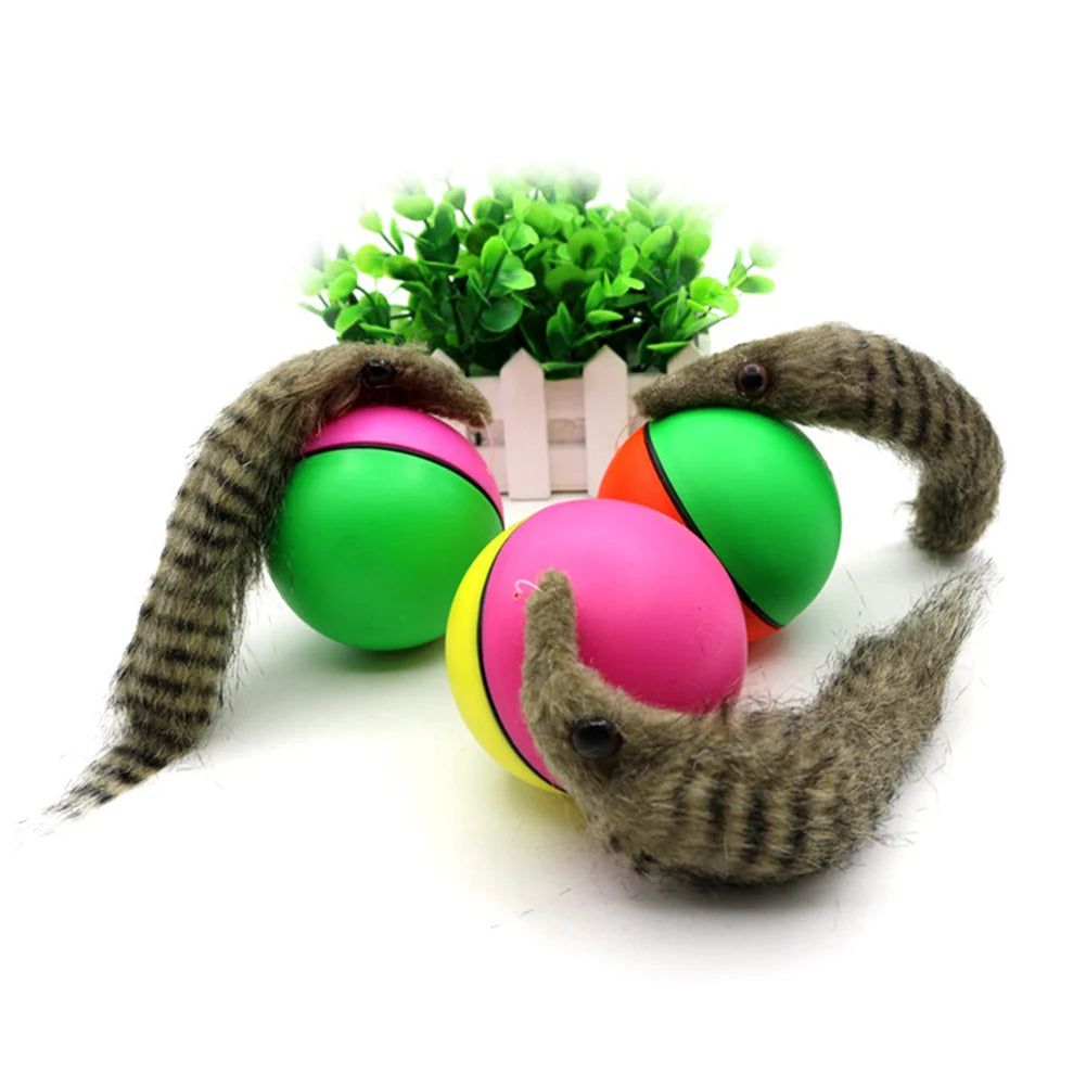 Electric Beaver Weasel Rolling Ball Pet Dog Cat Interactive Chasing Zpaxo