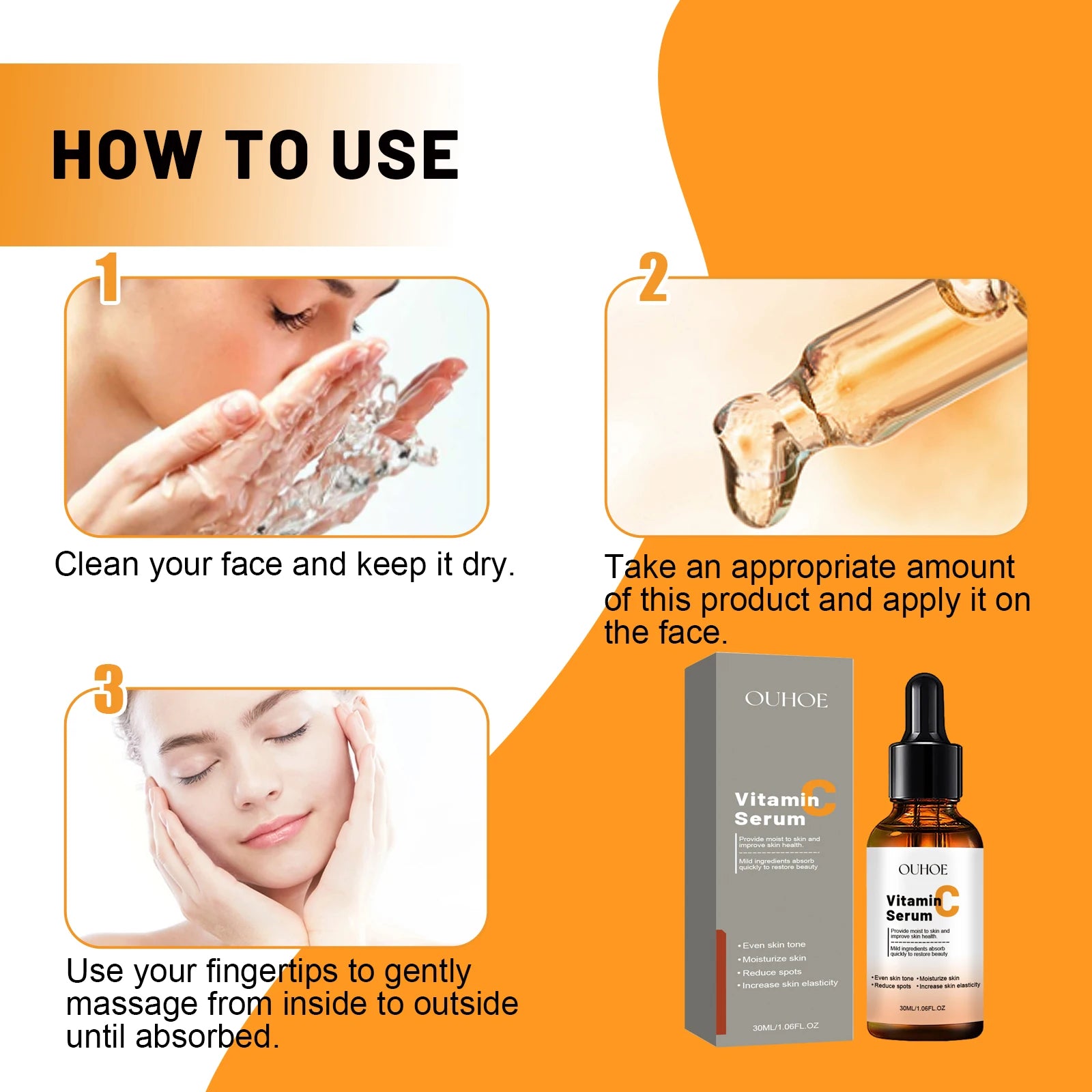 Anti Aging Facial Serum Vitamin C Reduce Fine Lines Forehead Wrinkles Zpaxo