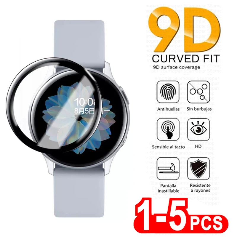9D Soft Protective Glass For Samsung Galaxy Watch 5 Pro 45mm Watch 5 4 Screen Protector for galaxy watch Active 4 2 Accessories Zpaxo 3pcs Watch 4 40mm