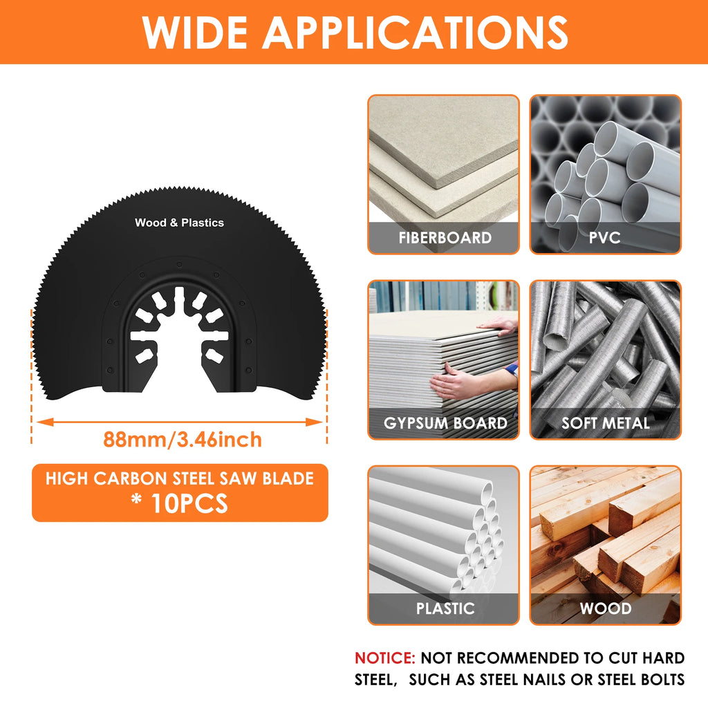 15-5PCS HCS Oscillating Saw Blade 88mm Oscillating Tool Segmented Saw Blade Power Oscillating Tool Blades Woodworking Renovator Zpaxo