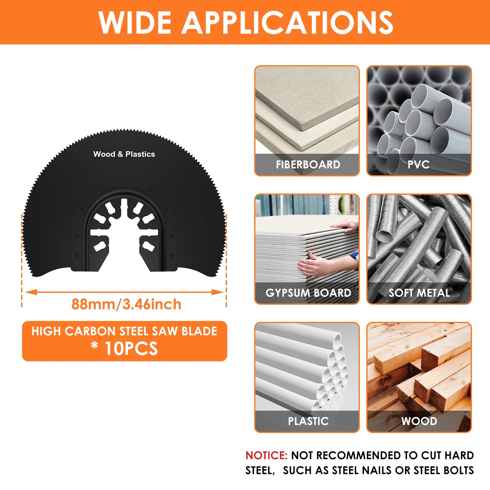 15-5PCS HCS Oscillating Saw Blade 88mm Oscillating Tool Segmented Saw Blade Power Oscillating Tool Blades Woodworking Renovator Zpaxo