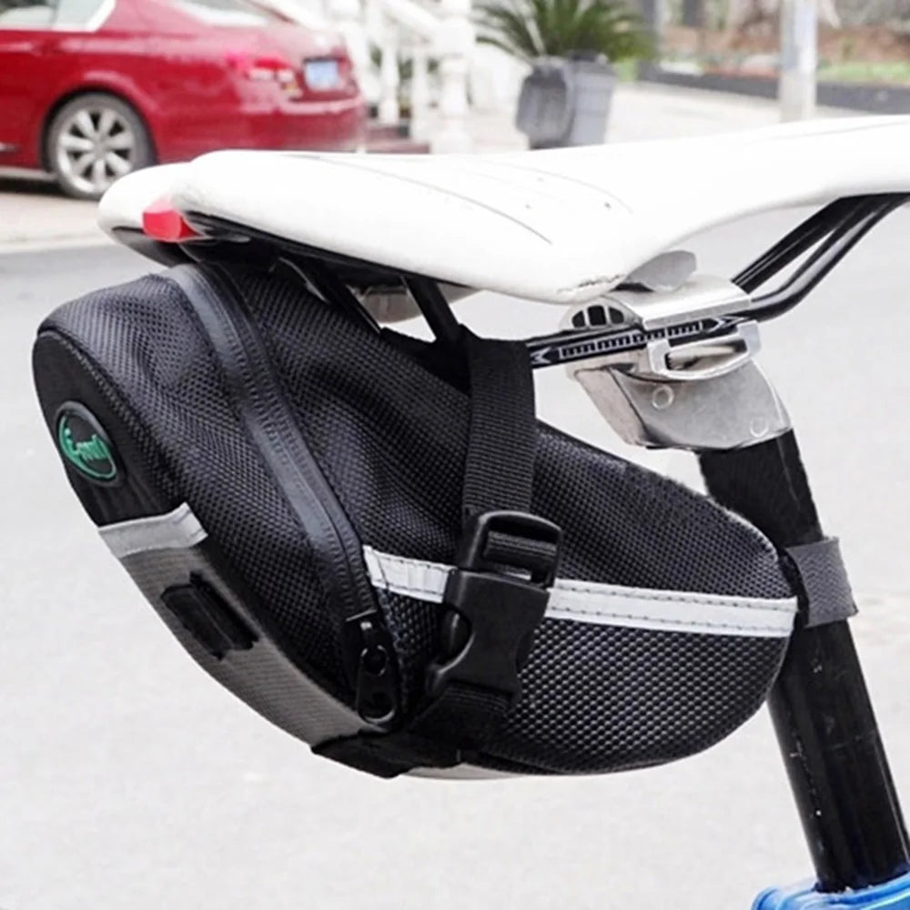 Bicycle Saddle Bag Rainproof Reflective Safety Shockproof Bike Seatpost Rear Tail Bag with Tire Lever Storage outdoor Bike MTB Zpaxo