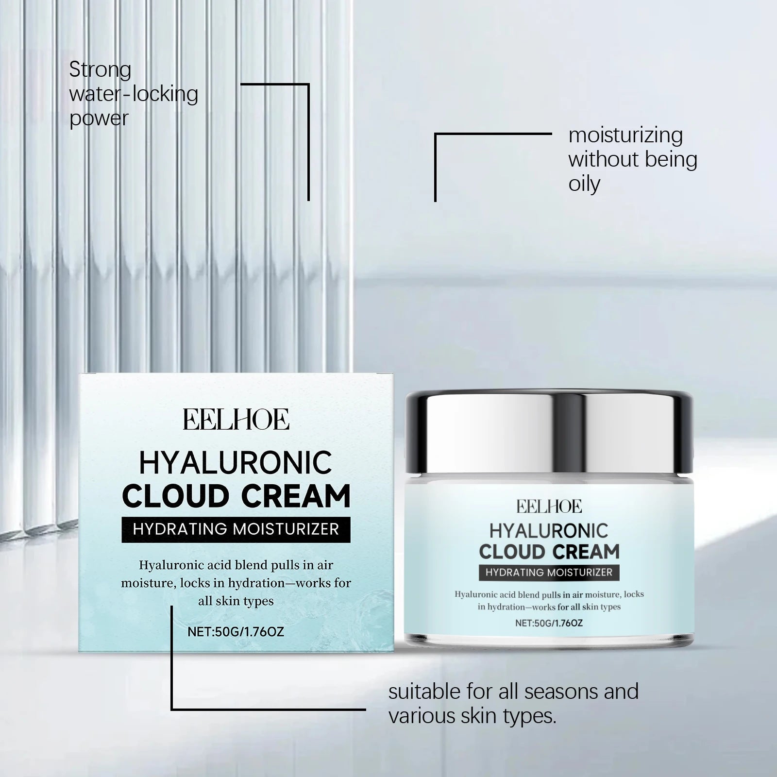 Hyaluronic Acid Facial Moisturizing Cream - Gently Nourishes and Hydrates, Leaves Skin Soft and Radiant, Ideal for Daily Care Zpaxo