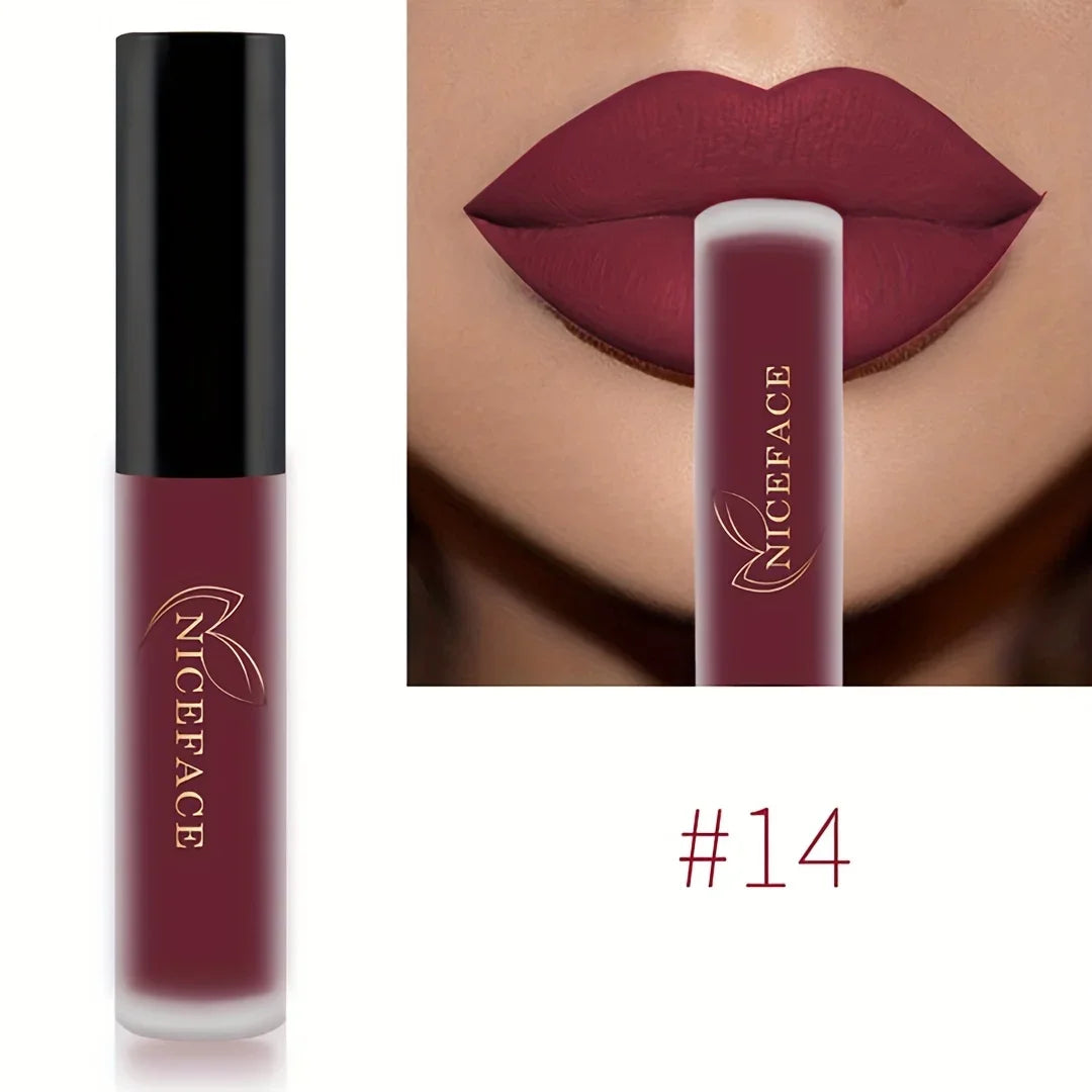 20 Colors Optional, High Pigmented Matte Velvet Lip Glaze - Long-Lasting, Smudge-Proof, Non-Moisturizing Liquid Lipstick 1pc Zpaxo 14